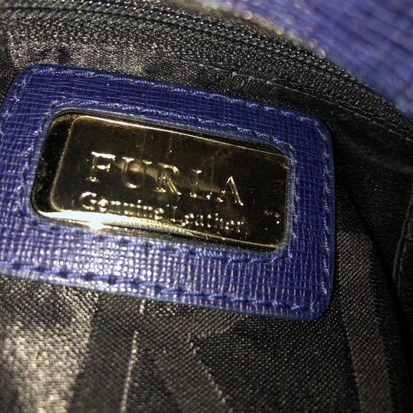 Furla Piper LG Leather Top Handle Bag Indigo Blue - Picture 6 of 8